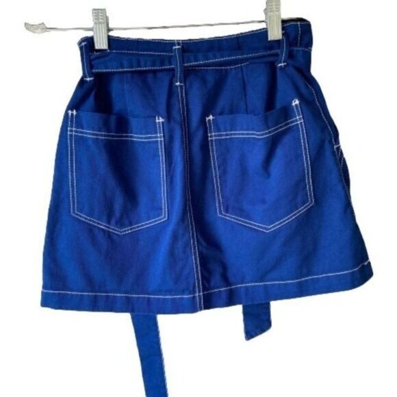 WILD FABLE Women's Belted Contrast Stitch‎ Utility Skirt - Picture 5 of 9